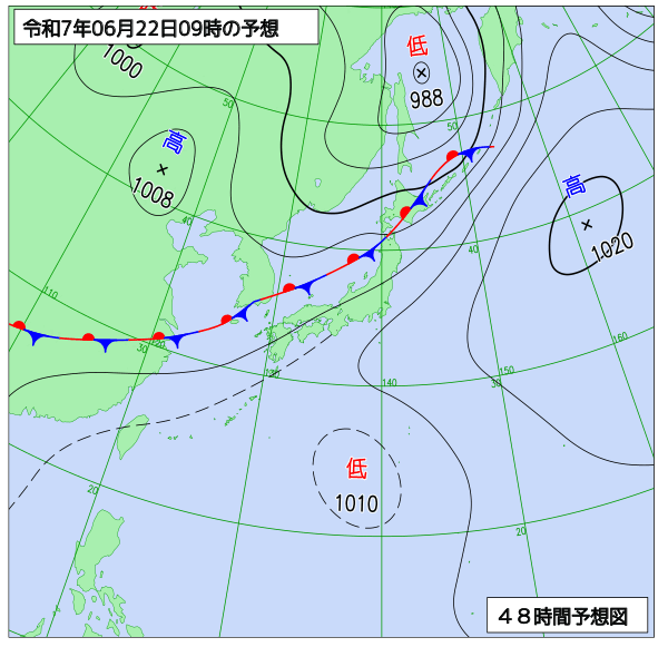 48時間天気予想図