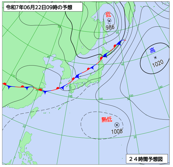 24時間天気予想図