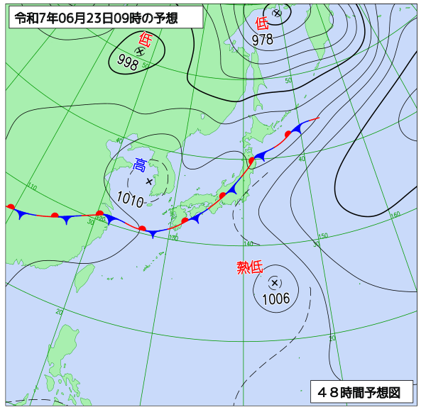 48時間天気予想図