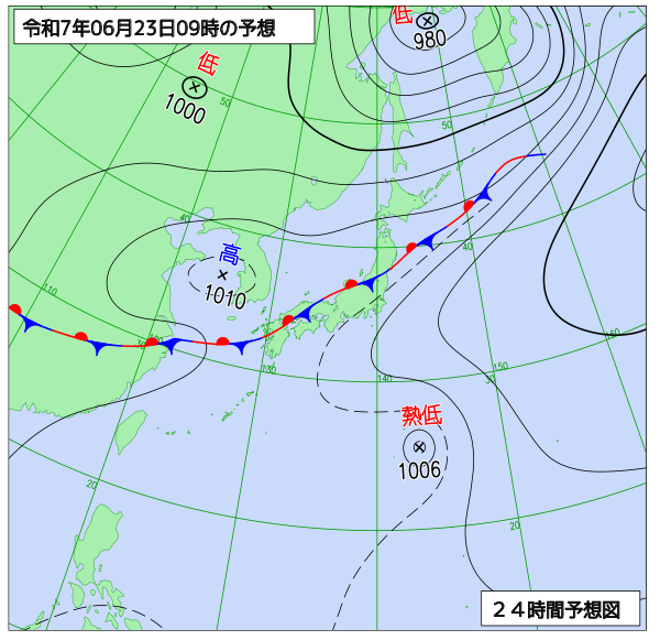 24時間天気予想図