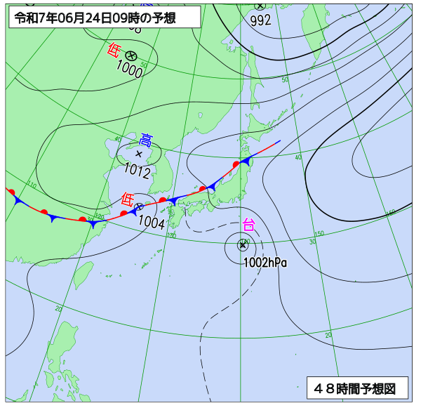 48時間天気予想図