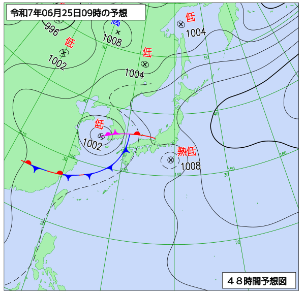 48時間天気予想図