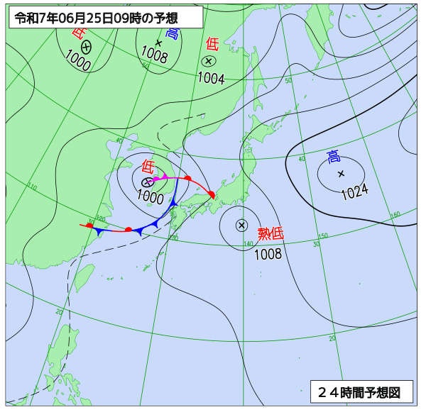 24時間天気予想図