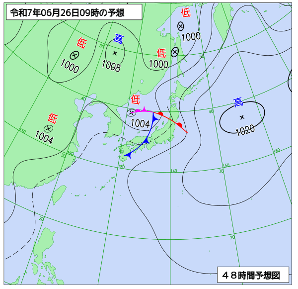 48時間天気予想図