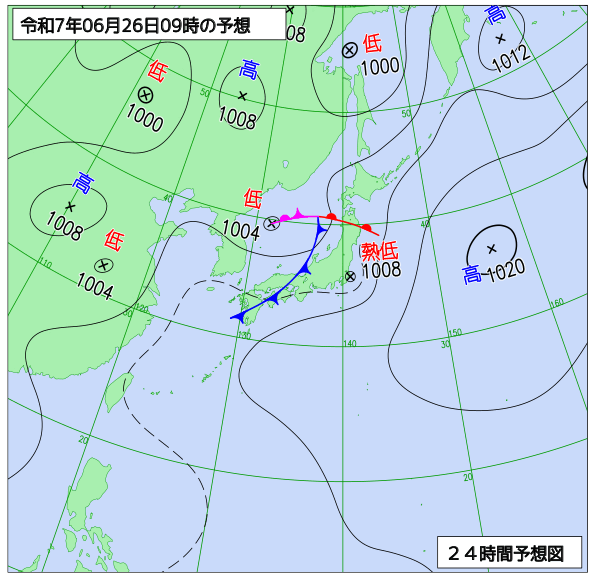 24時間天気予想図