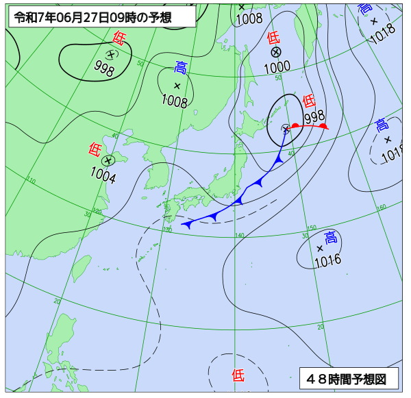 48時間天気予想図