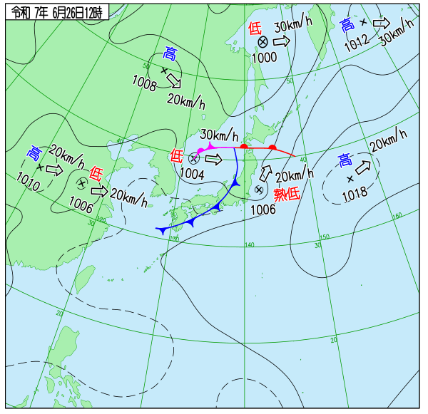 今日の天気予想図
