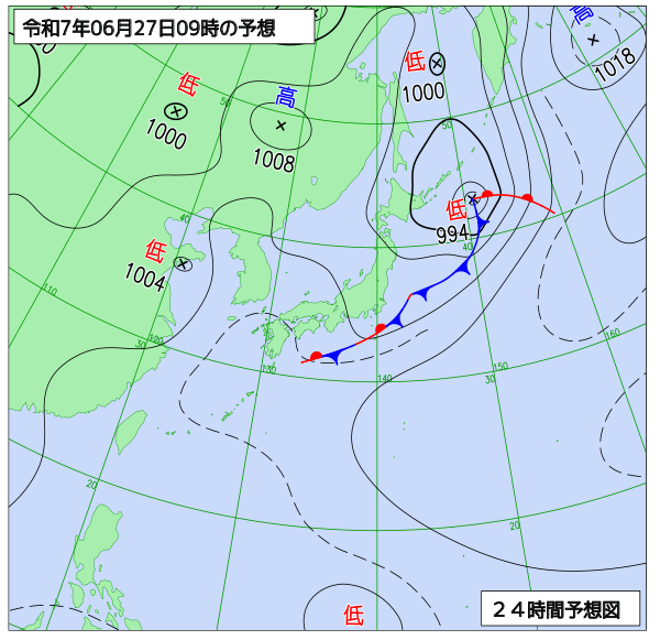 24時間天気予想図
