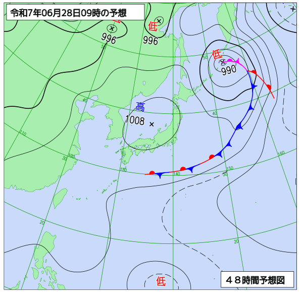 48時間天気予想図