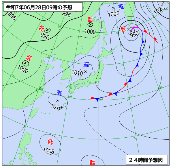 24時間天気予想図