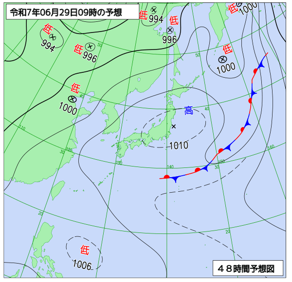 48時間天気予想図