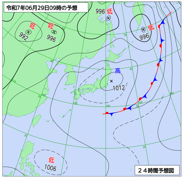 24時間天気予想図
