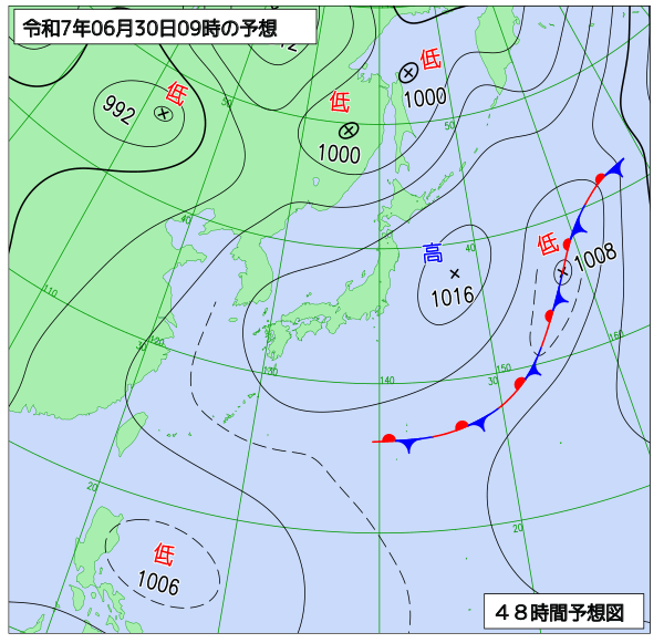 48時間天気予想図