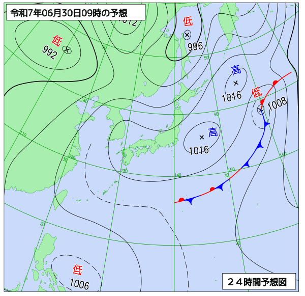 24時間天気予想図