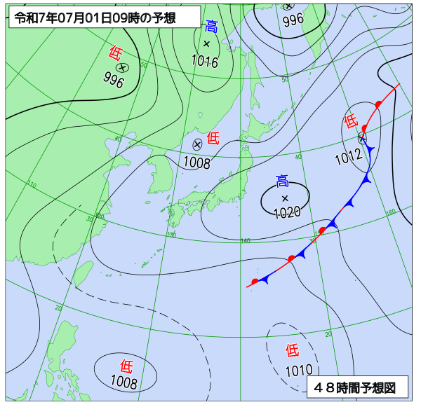 48時間天気予想図