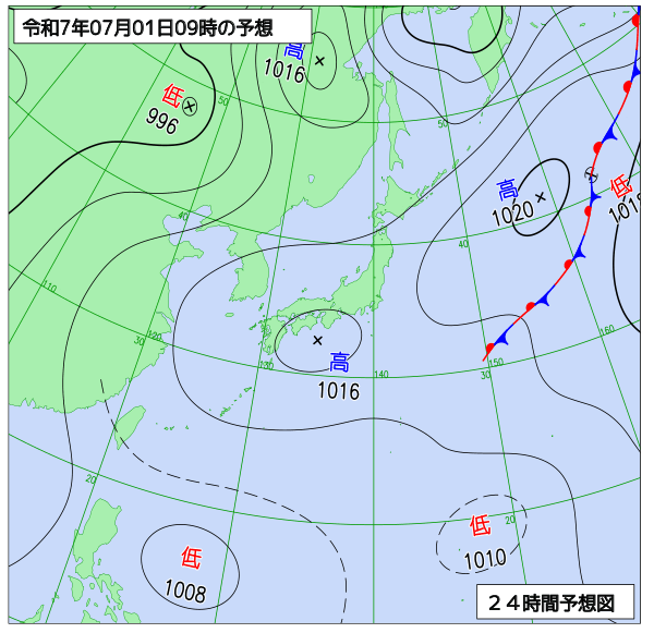 24時間天気予想図
