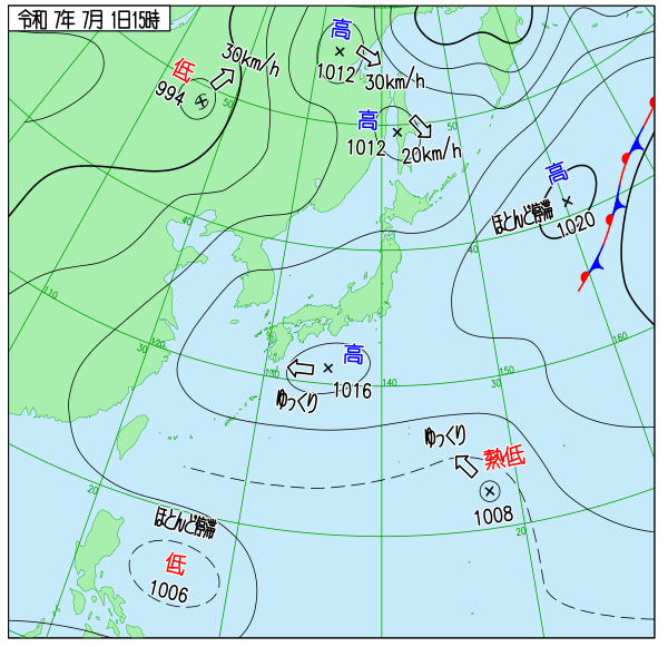 今日の天気予想図