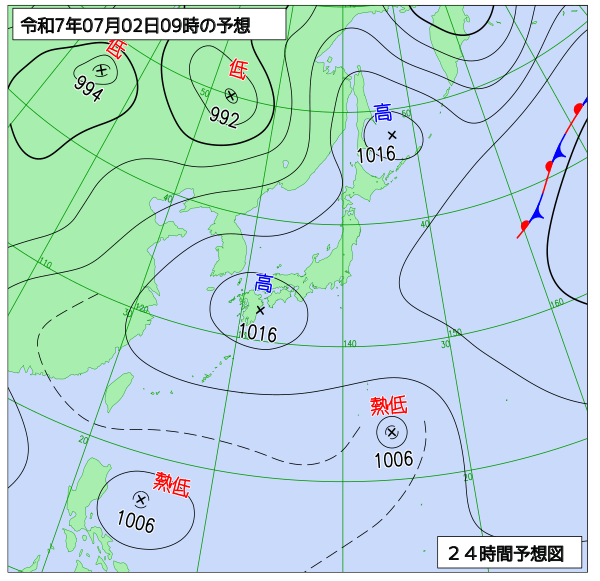 24時間天気予想図