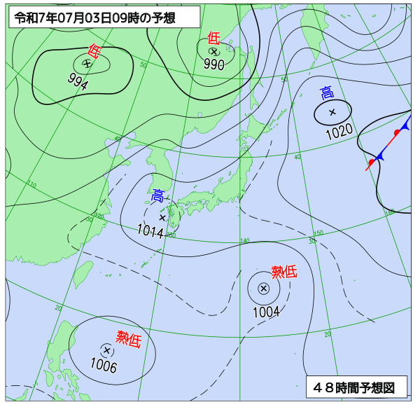48時間天気予想図