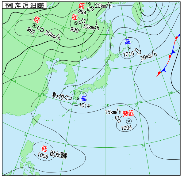 今日の天気予想図