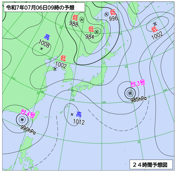 24時間天気予想図
