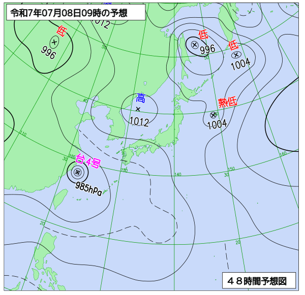 48時間天気予想図