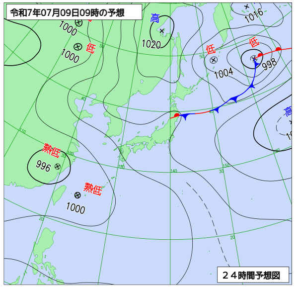 24時間天気予想図