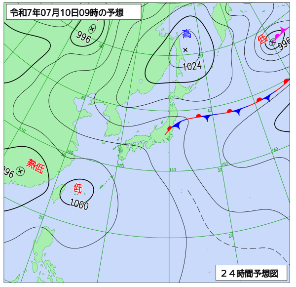 24時間天気予想図