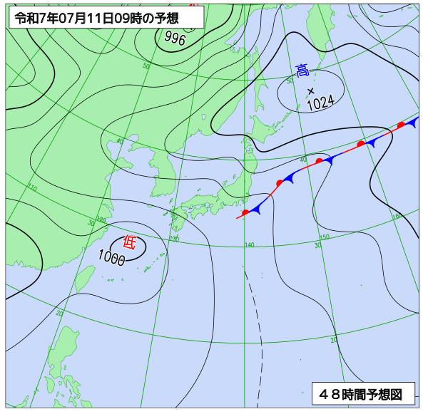 48時間天気予想図