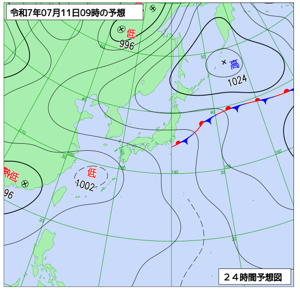 24時間天気予想図