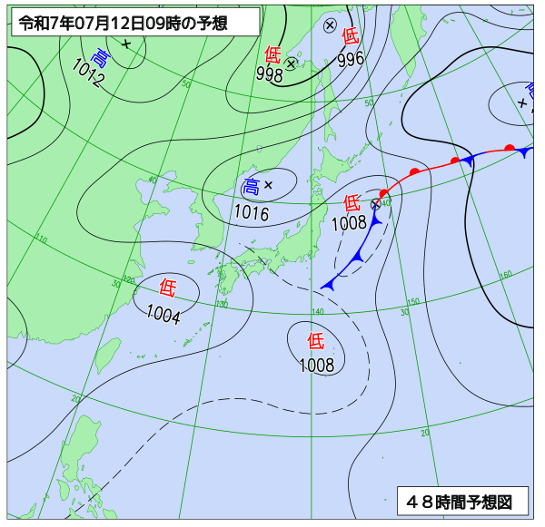 48時間天気予想図