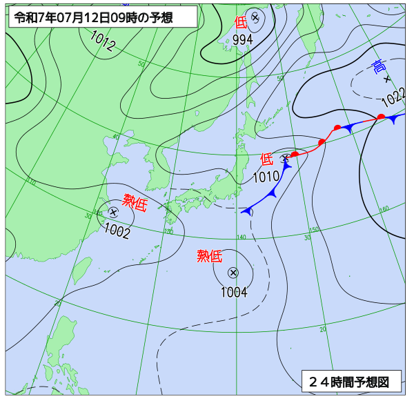 24時間天気予想図