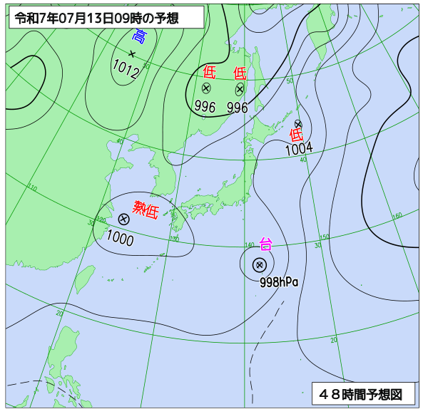 48時間天気予想図