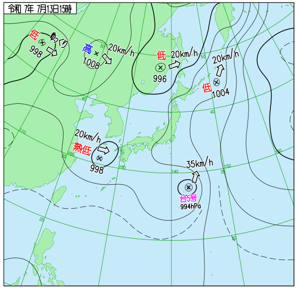 今日の天気予想図