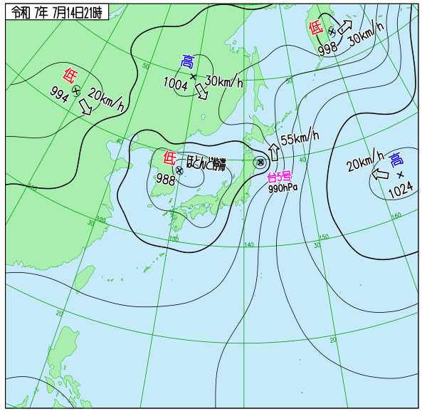 今日の天気予想図