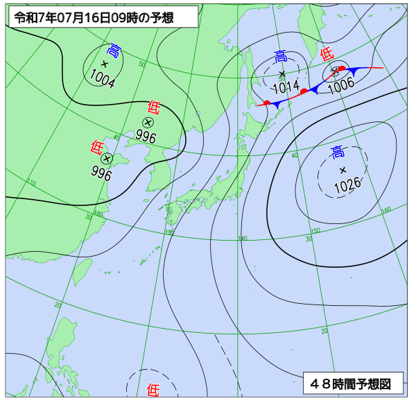 48時間天気予想図