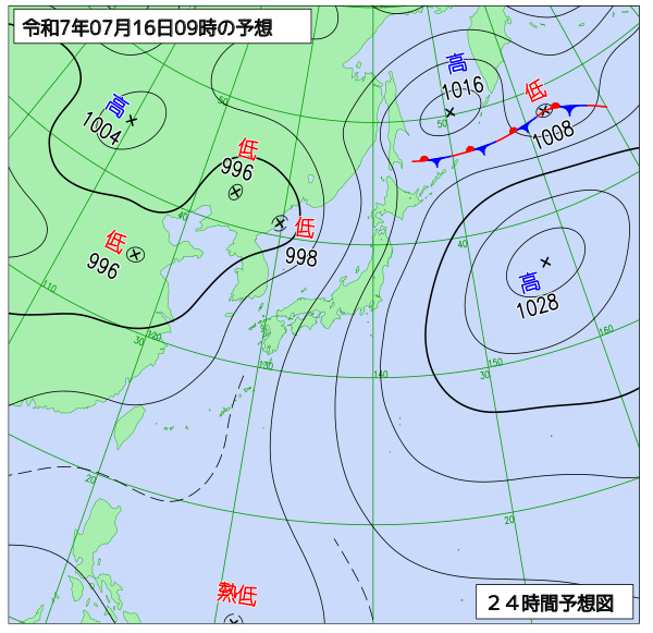 24時間天気予想図