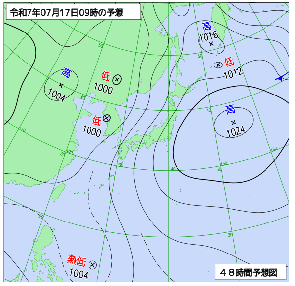 48時間天気予想図