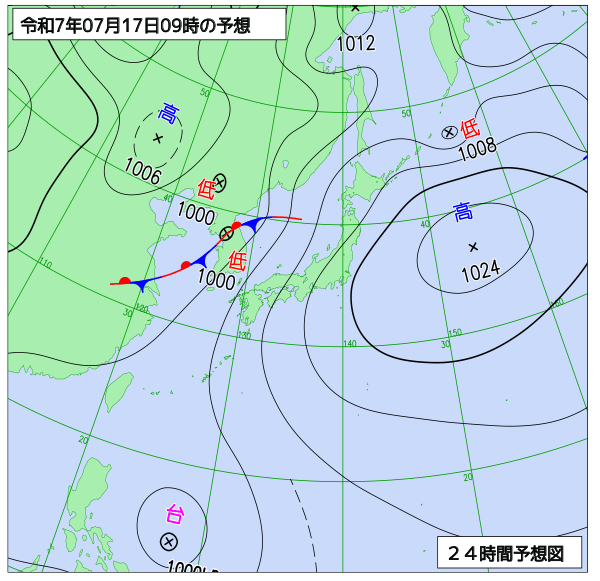 24時間天気予想図