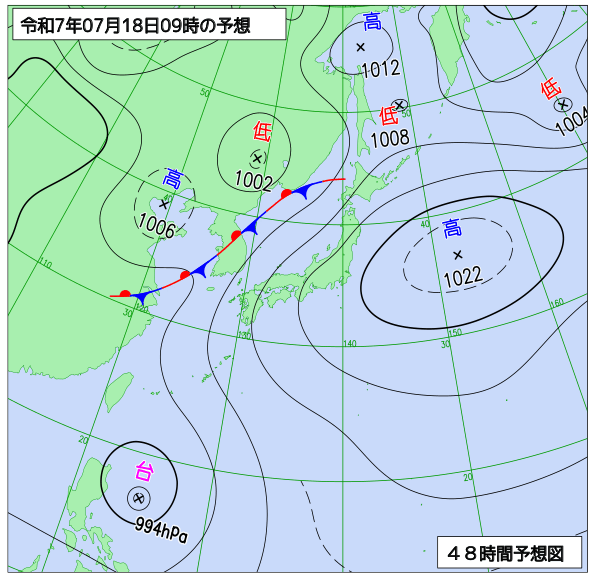 48時間天気予想図