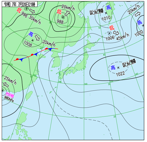 今日の天気予想図