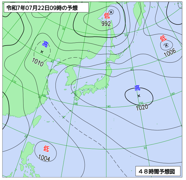 48時間天気予想図