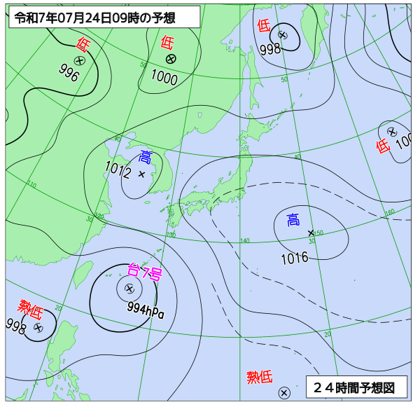 24時間天気予想図