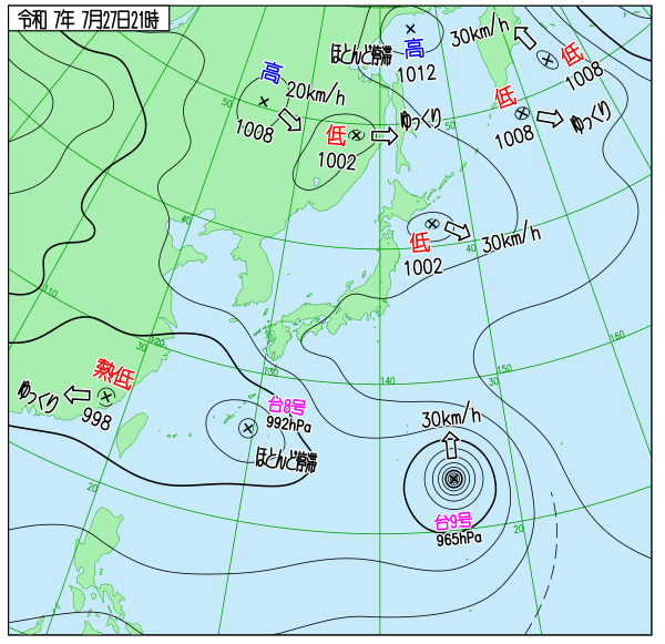 今日の天気予想図