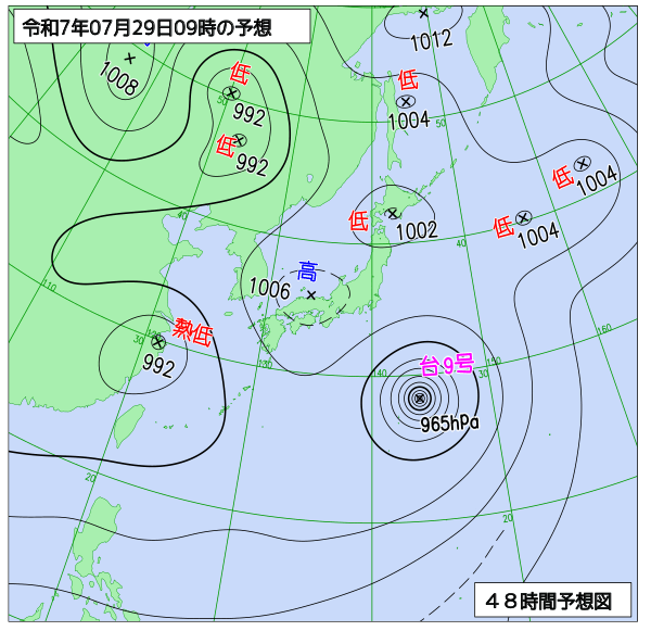 48時間天気予想図