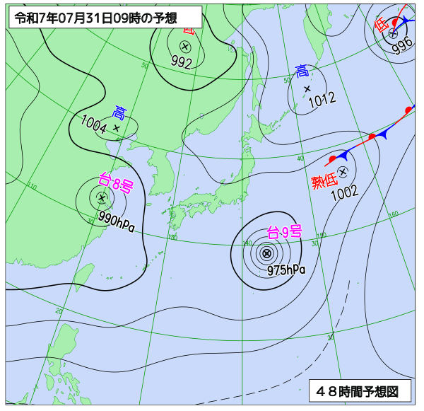 48時間天気予想図
