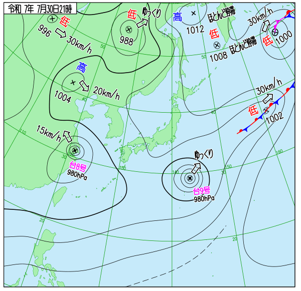 今日の天気予想図
