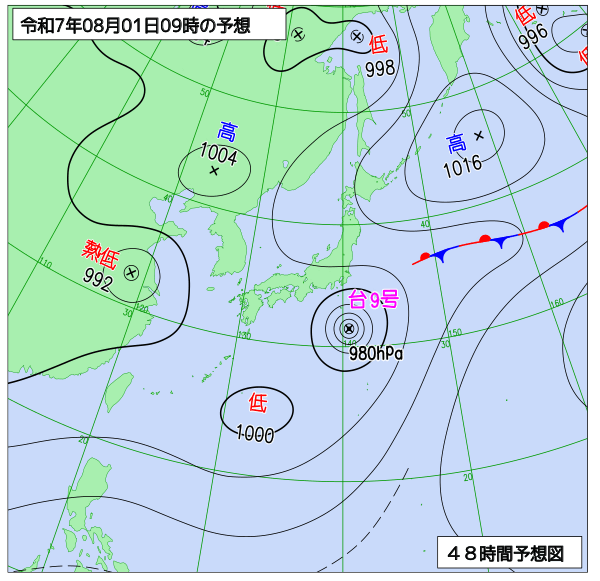 48時間天気予想図