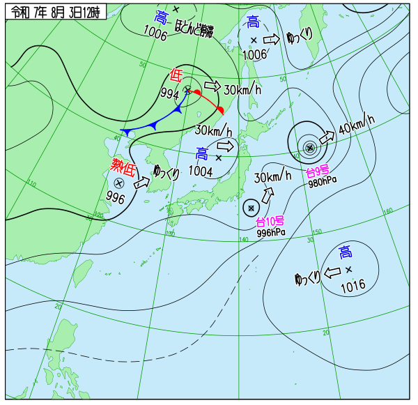 今日の天気予想図
