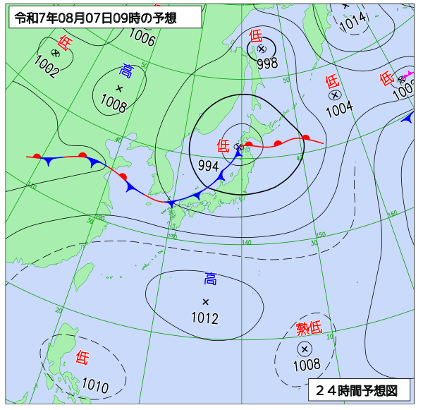 24時間天気予想図